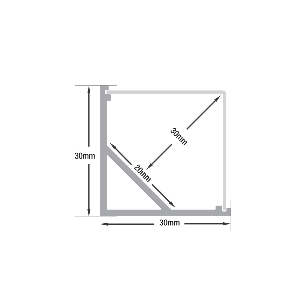 VEROBOARD Corner Mount Square Linear Aluminum Channel for LED Strips 1Meter(3.2ft) VBD-CH-C4 - GekPower