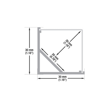 Corner Mount Square Linear Aluminum LED Channel for LED Strips 2Meters(6.5ft) VBD-CH-C4-2