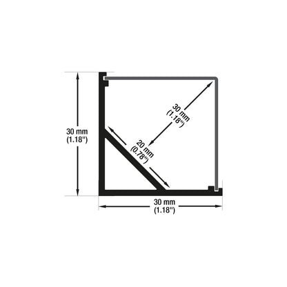 Corner Mount Square Linear Aluminum LED Channel for LED Strips 2Meters(6.5ft) VBD-CH-C4B-2