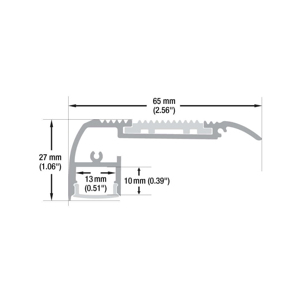 Linear Aluminum LED Channel for LED Strips 2Meters(6.5ft) VBD-CH-ST2-2