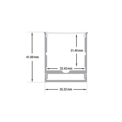 Linear Aluminum LED Channel for LED Strips 1Meter(3.2ft) VBD-CH-WC1, Gekpower