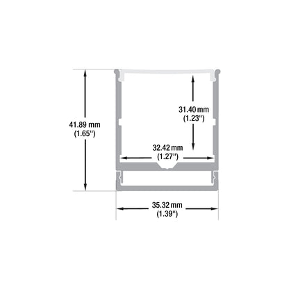 Linear Aluminum LED Channel for LED Strips 2Meters(6.5ft) VBD-CH-WC1-2