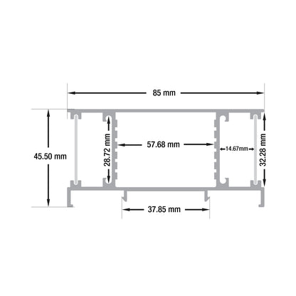 Up-Down Linear Wall Mount Aluminum Channel for LED Strips 1Meter(3.2ft) VBD-CH-WC4 - GekPower