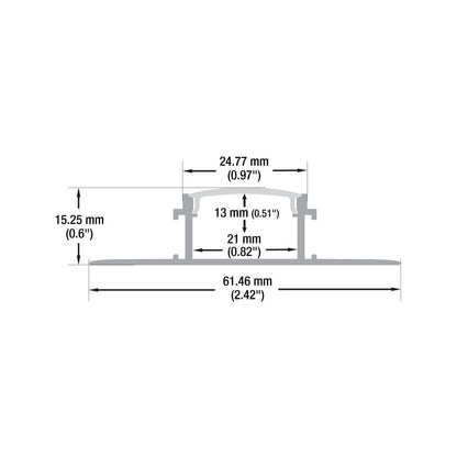 Drywall(Plaster-In) Linear Aluminum LED Channel for LED Strips 2Meters(6.5ft) VBD-CH-D1-2