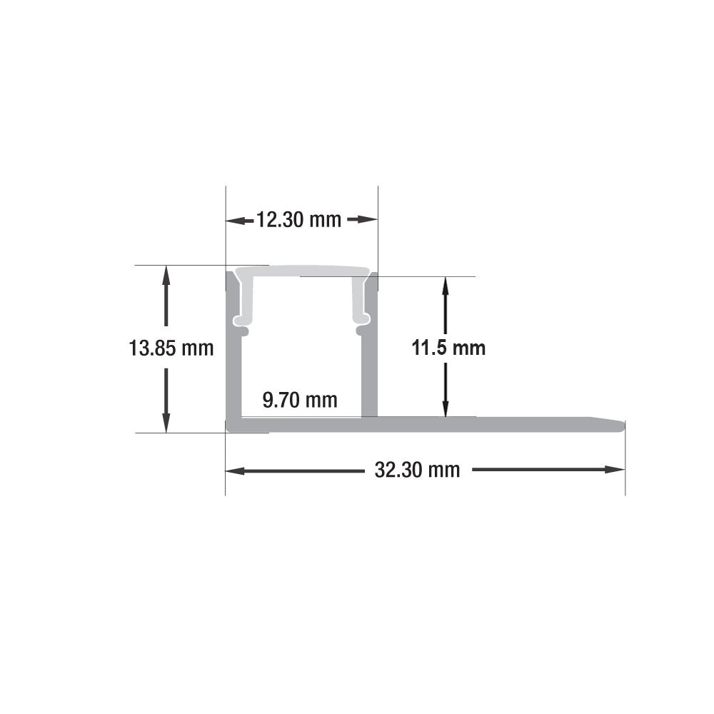 Drywall(Plaster-In) Linear Aluminum LED Channel for LED Strips 2Meters(6.5ft) VBD-CH-D4-2