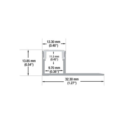 Drywall(Plaster-In) Linear Aluminum LED Channel for LED Strips 2Meters(6.5ft) VBD-CH-D4-2