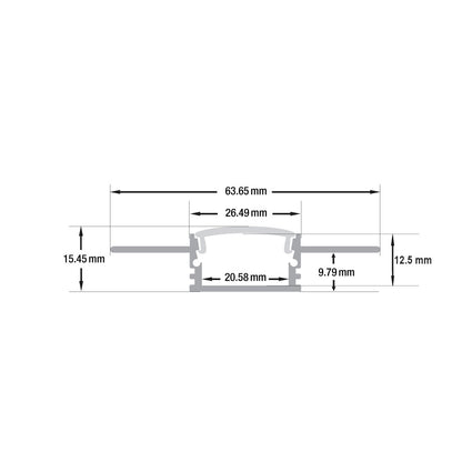 Drywall(Plaster-In) Linear Aluminum LED Channel for LED Strips 2Meters(6.5ft) VBD-CH-D5-2