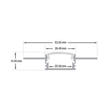 Drywall(Plaster-In) Linear Aluminum Channel for LED Strips-1 Meter VBD-CH-D5 - GekPower