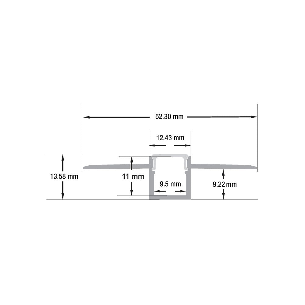 Drywall(Plaster-In) Deep Recessed (12.5mm) Aluminum LED Channel for LED Strips 2Meters(6.5ft) VBD-CH-D6-2