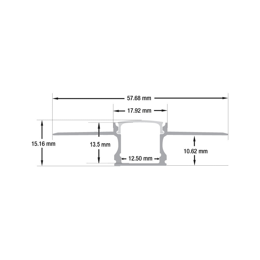 Drywall(Plaster-In) Deep Recessed (18mm) Aluminum LED Channel for LED Strips 2Meters(6.5ft) VBD-CH-D7-2