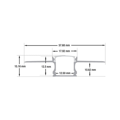 Drywall(Plaster-In) Deep Recessed (18mm) Aluminum LED Channel for LED Strips 2Meters(6.5ft) VBD-CH-D7-2