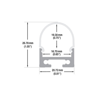 Linear Aluminum LED Channel for LED Strips 2Meters(6.5ft) VBD-CH-R1-2