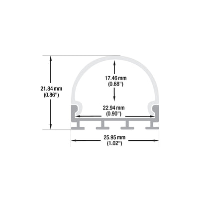 Linear Aluminum LED Channel for LED Strips 2Meters(6.5ft) VBD-CH-R2-2