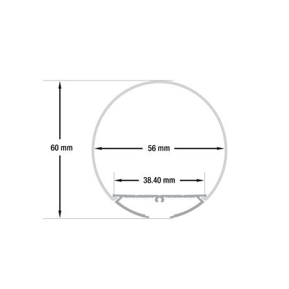 Round 60mm(2.36in) Diameter Diffuser Linear LED Channel 1Meter(3.2ft) VBD-CH-R3