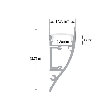 Linear Wall Mount Aluminum LED Channel for LED Strips 2Meter(6.5ft) VBD-CH-M1-2