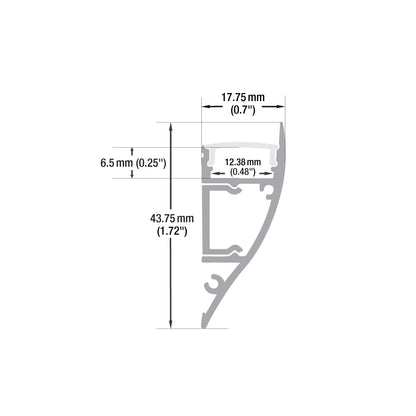Linear Wall Mount Aluminum LED Channel for LED Strips 2Meter(6.5ft) VBD-CH-M1-2