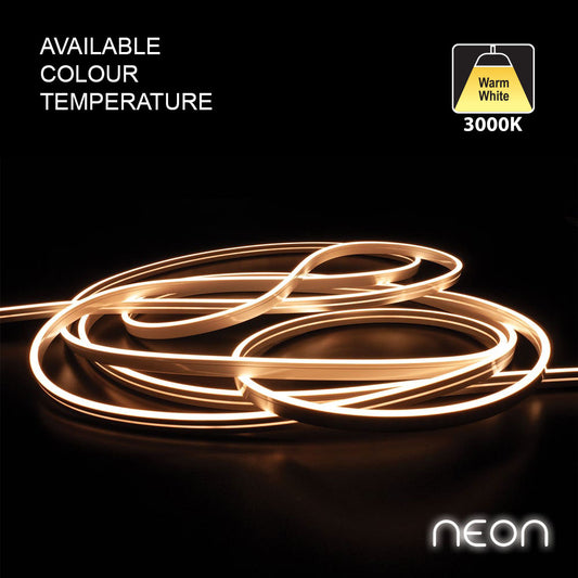 5M(16.4ft) LED Neon light Strip VBDFS-WW Neon-4MM-168 LED/m, 24V 3.75(W/ft) 3000K(Warm White), gekpower