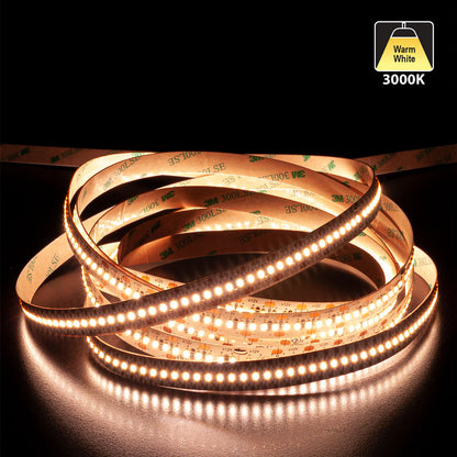 5M(16.4ft) Indoor LED Strip Light 3014, 12V 7(w/ft) 727-873(Lm/ft) 240(LEDs/m) CCT(2.7K, 3K, 3.5K, 4K, 5K ), gekpower