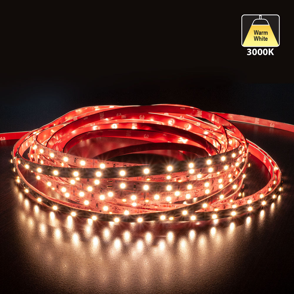 10M(32.8ft) Indoor LED Strip Light 3528, 12V 1.5(w/ft) 128-146(Lm/ft) 60(LEDs/m) CCT(2.7K, 3K, 3.5K, 4K, 5K), gekpower