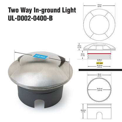 Two way Inground light Outdoor Round Recessed, 24V 4W 3000K(Warm White)