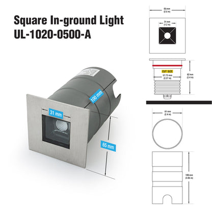 2.5 Inch Square Inground light 24V 5W