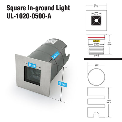 2.5 Inch Square Inground light 24V 5W