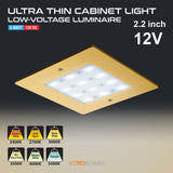 VBUN-S50-12V Gold Square Ultrathin Cabinet Puck Light, 12V 5W CCT(2.4K, 2.7K, 3K, 3.5K, 4K, 5K) - GekPower