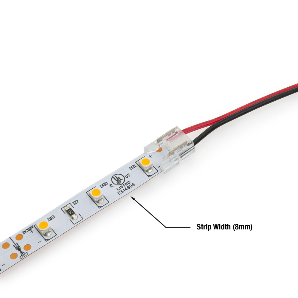 LED Strip to Wire Connectors VBD-CON-8MM-1S1W (pack of 5), gekpower