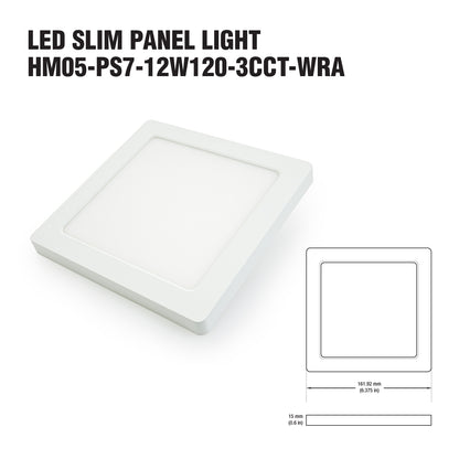 7 inch Square Surface Mount Downlight With Selectable Color Temperature (3CCT) 12W 120V, gekpower