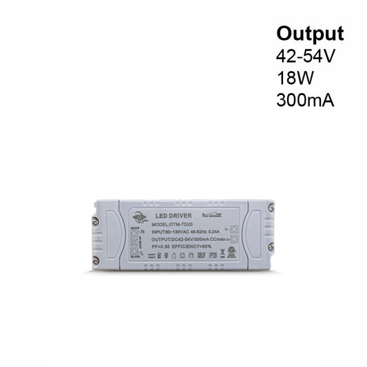 Constant Current LED Driver 300mA 42-54V 18W OTM-TD20, gekpower