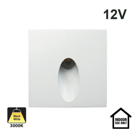 VBD-SQ25-1W-3K-WH Square Dimmable LED Step Light/ Pathway Light, 12V 1W 3000K(Warm White)