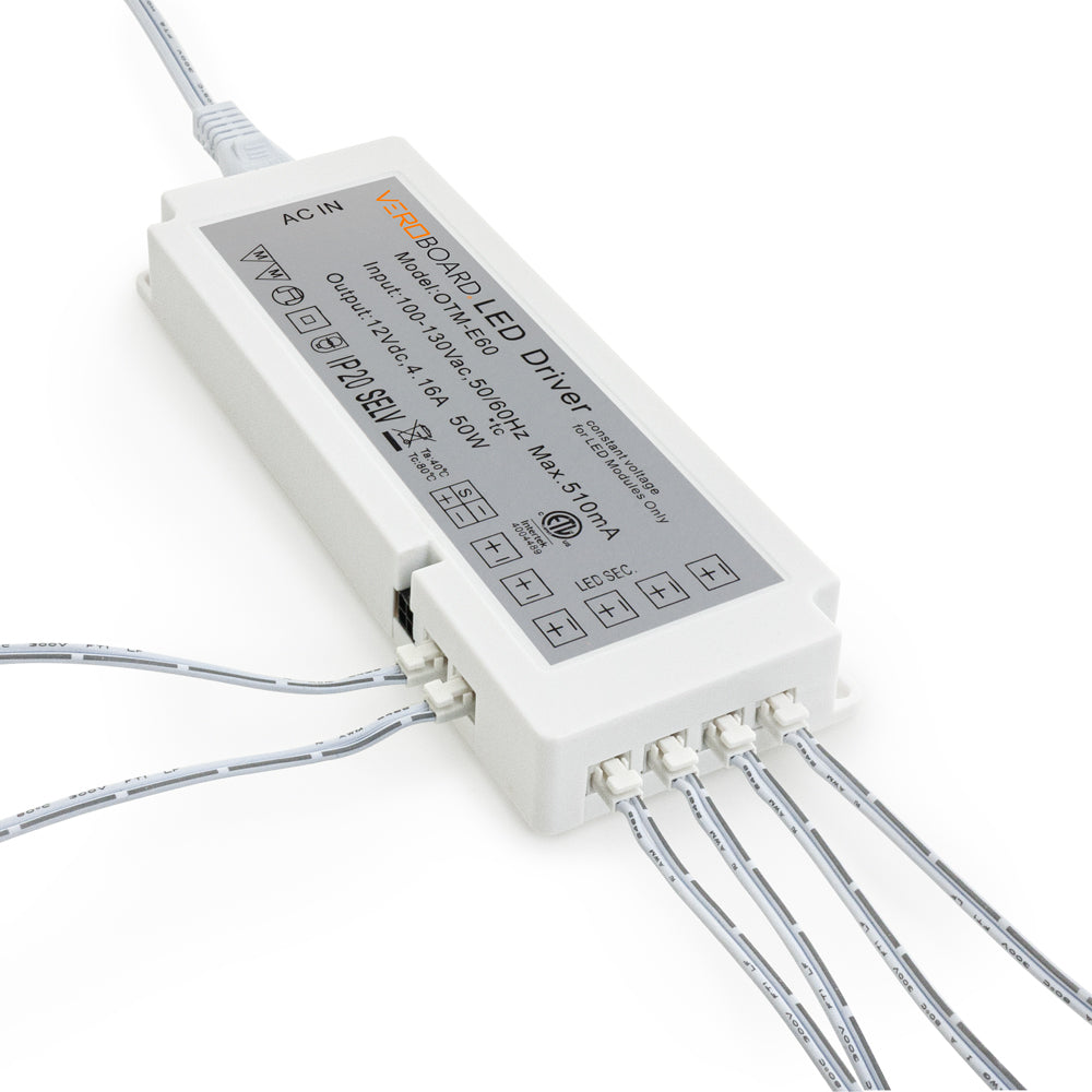 Non-Dimmable 12V LED Driver 6-way Output Plugin Power Supply for Cabinet Lights, OTM-E60
