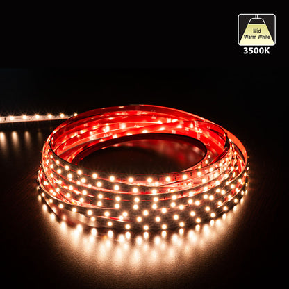 10M(32.8ft) Indoor LED Strip Light 3528, 12V 1.5(w/ft) 128-146(Lm/ft) 60(LEDs/m) CCT(2.7K, 3K, 3.5K, 4K, 5K), gekpower