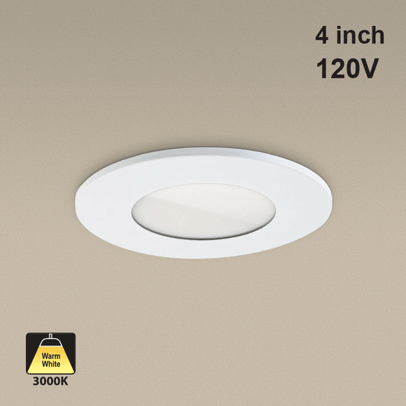 4 inch Round Recessed LED Downlight / Ceiling Light P110-4, 120V 8W 3000K(Warm White)