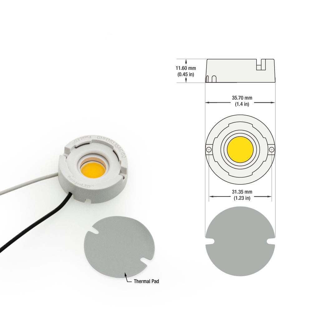 CBHT-42-30135-120V-30-G02 COB Paragon LED Module with GHH36135AC LED Holder, 120V 4W 3000K(Warm White)