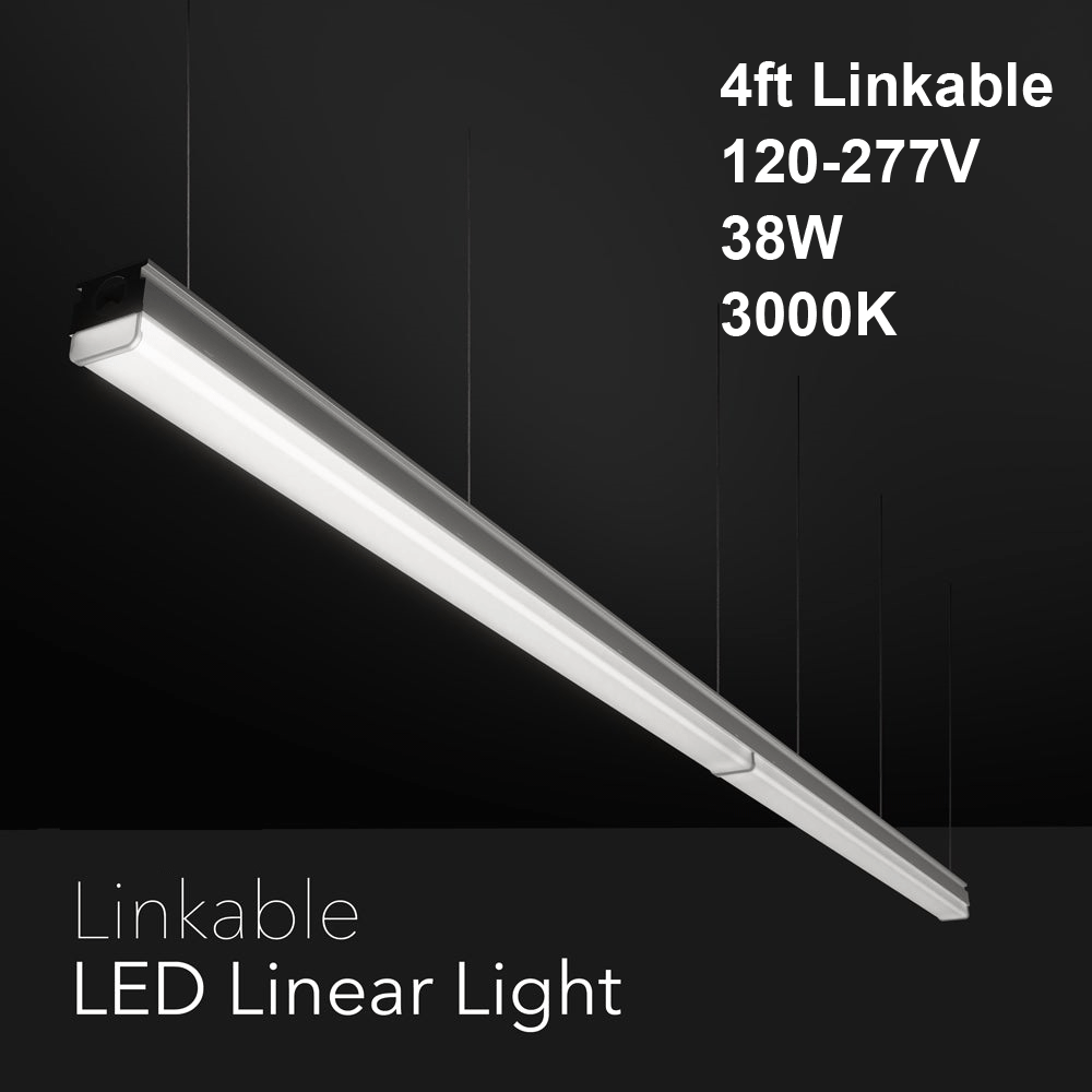 4ft Linkable Linear Pendent/Surface Light, 120-277V 38W 3000K(Warm White)