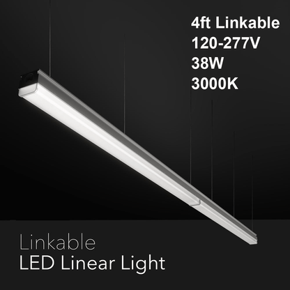 4ft Linkable Linear Pendent/Surface Light, 120-277V 38W 3000K(Warm White)