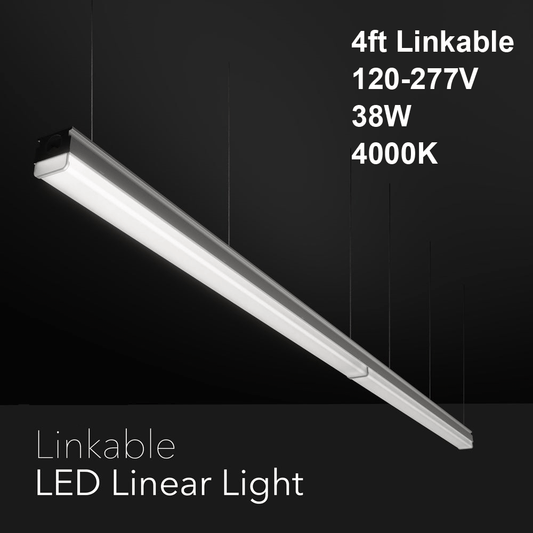 4ft Linkable Linear Pended/Surface Light, 120-277V 38W 4000K(Natural White)