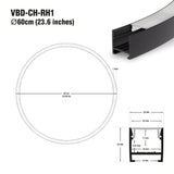 Round Aluminum Channel for LED Strips 60cm (23.6in) VBD-CH-RH1 - GekPower