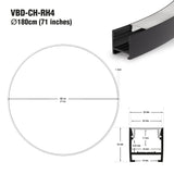 Round Aluminum Channel for LED Strips 180cm (71in) VBD-CH-RH4 - GekPower