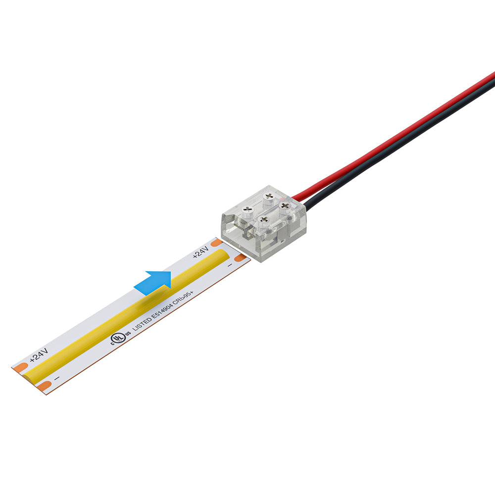 8mm LED Strip to Wire Screw Connectors, VBD-CON-SC8MM-SW (Pack of 3)