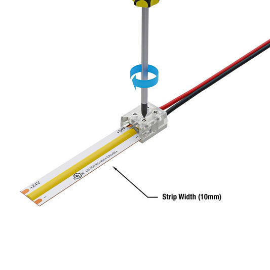 10mm LED Strip to Wire Screw Connectors, VBD-CON-SC10MM-SW (Pack of 3)