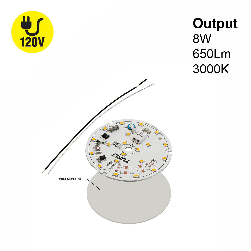 3 inch Round Disc ZEGA LED Module DIS 03-008W-930-120-S3-Z1A, 120V 8W 3000K(Warm White) - gekpower