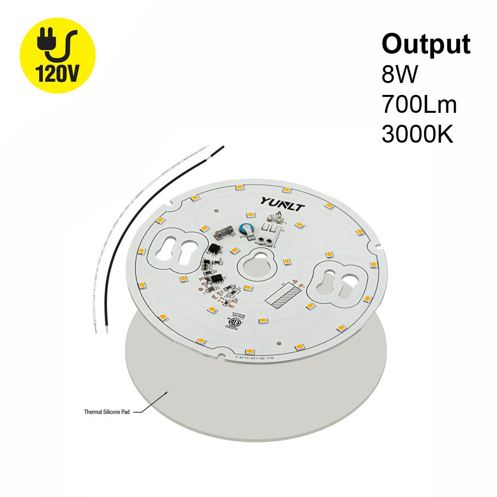 5 inch Round Disc ZEGA LED Module DIS 05-008W-930-120-S3-Z1A (DIS 03-600-930-120-S3), 120V 8W 3000K(Warm White), gekpower