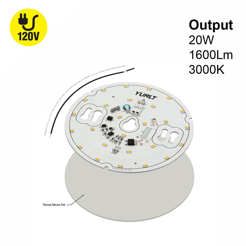 5 inch Round Disc ZEGA LED Module DIS 05-020W-930-120-S3-Z1B, 120V 20W 3000K(Warm White), gekpower