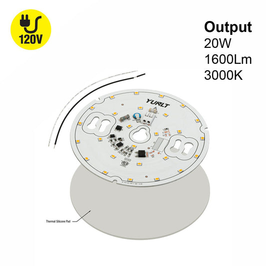 5 inch Round Disc ZEGA LED Module DIS 05-020W-930-120-S3-Z1B, 120V 20W 3000K(Warm White), gekpower