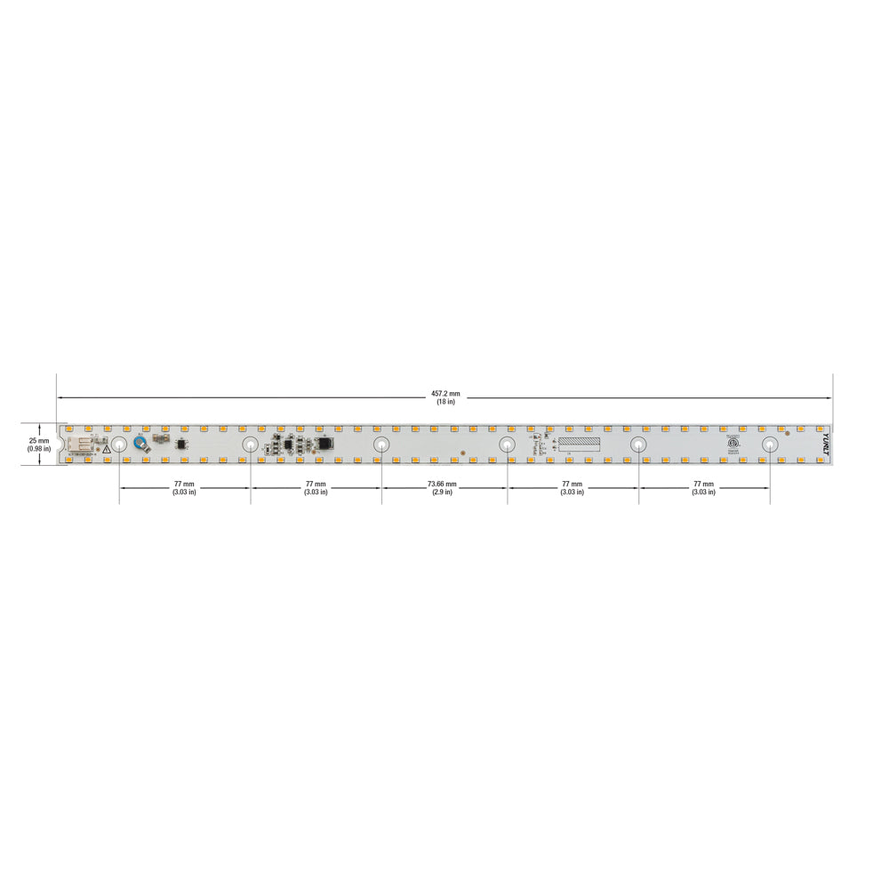 18 inch Slim ZEGA LED Module 120V 15W 3000K(Warm White), SLM 18-015W-930-120-S3-Z1B