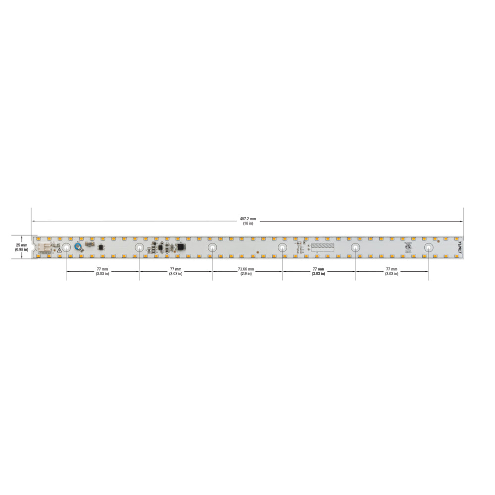 18 inch Slim ZEGA LED Module 120V 20W 3000K(Warm White), SLM 18-020W-930-120-S3-Z1B