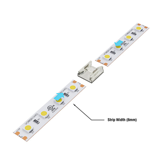 8mm Beetle LED Strip to Strip Connectors, VBD-BC-8MM-2S (Pack of 3)