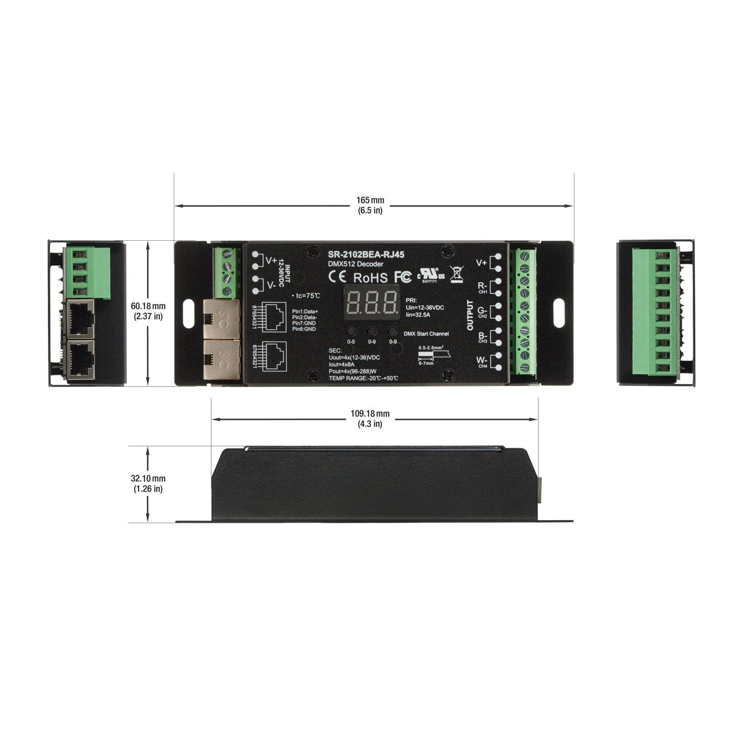 SR-2102BEA-RJ45 4CH DMX512 CV Driver